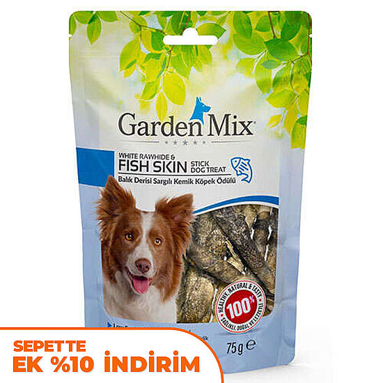 Garden Mix Balık Derisi Sargılı Kemik Köpek Ödülü 75 Gr - 1