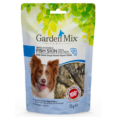 Garden Mix Balık Derisi Sargılı Kemik Köpek Ödülü 75 Gr
