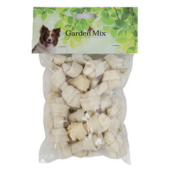 Garden Mix - Garden Mix Beyaz Burgu Sütlü Deri Kemik 2,5 - 3 cm - (20 li Paket)