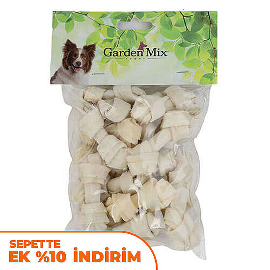 Garden Mix Beyaz Burgu Sütlü Deri Kemik 2,5 - 3 cm - (20 li Paket) - 1