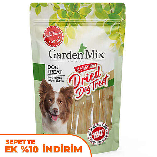 Garden Mix Kurutulmuş Kuzu Kelle Derisi Köpek Ödülü 100 Gr - 1