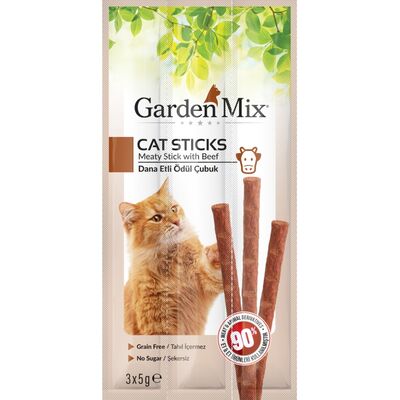 Garden Mix Dana Etli Tahılsız Kedi Stick Ödül 3x5 Gr