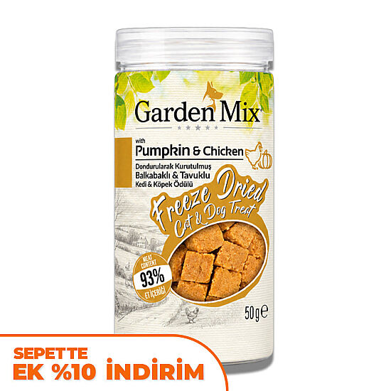 Garden Mix Freeze Dried Balkabaklı ve Tavuk Etli Kedi ve Köpek Ödül Maması 50 Gr - 1