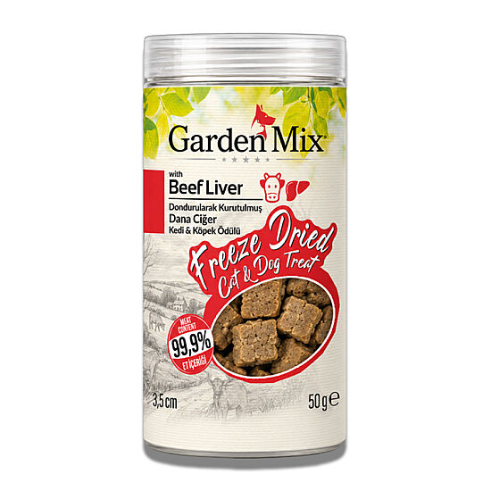 Garden Mix Freeze Dried Dana Ciğerli Kedi ve Köpek Ödül Maması 50 Gr - 2