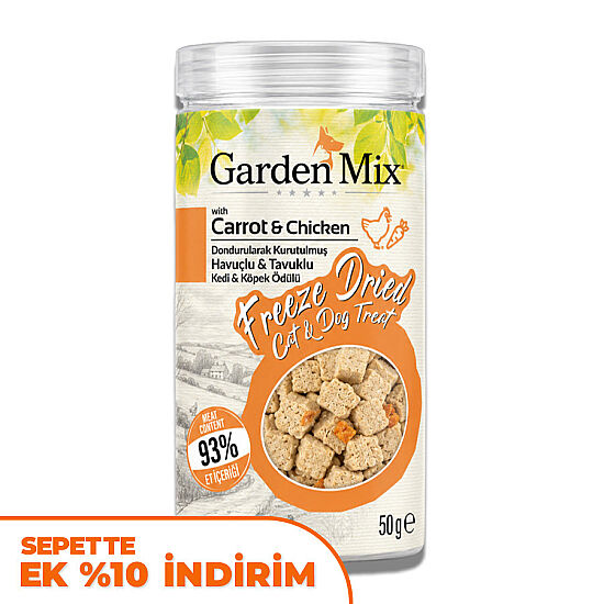 Garden Mix Freeze Dried Havuçlu ve Tavuk Etli Kedi ve Köpek Ödül Maması 50 Gr - 1