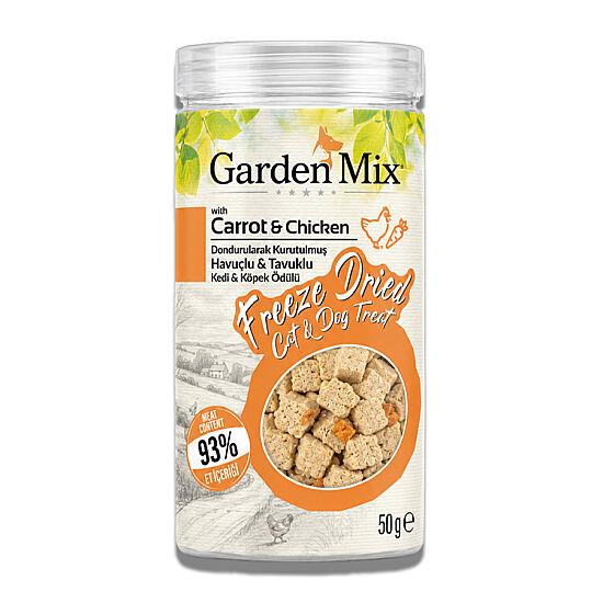 Garden Mix Freeze Dried Havuçlu ve Tavuk Etli Kedi ve Köpek Ödül Maması 50 Gr - 2