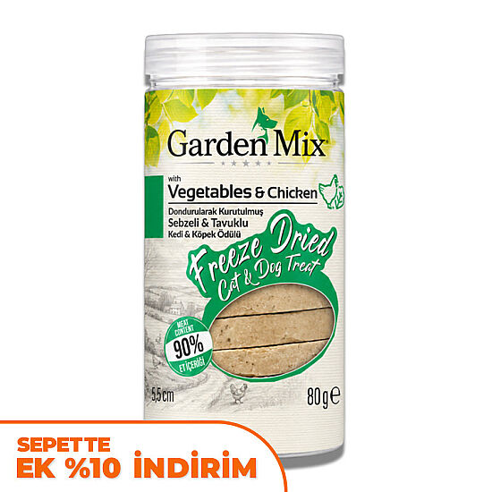 Garden Mix Freeze Dried Sebzeli ve Tavuk Etli Kedi ve Köpek Ödül Maması 80 Gr - 1