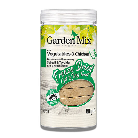 Garden Mix Freeze Dried Sebzeli ve Tavuk Etli Kedi ve Köpek Ödül Maması 80 Gr - 2