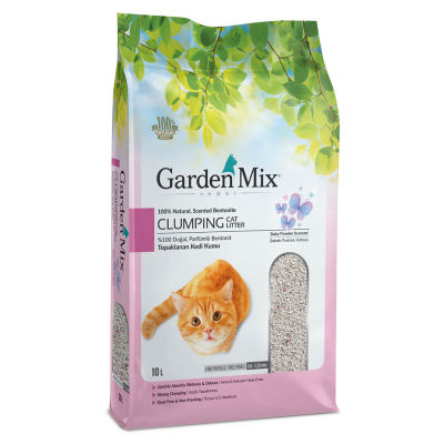 Garden Mix İnce Taneli Bebek Pudralı Topaklaşan Kedi Kumu 10 Lt