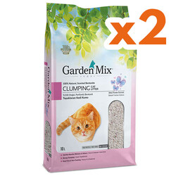 Garden Mix - Garden Mix İnce Taneli Bebek Pudralı Topaklaşan Kedi Kumu 10 Lt x 2 Adet