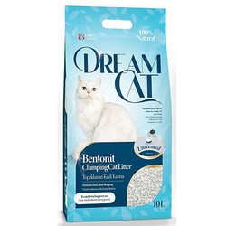 Dream Cat - Dream Cat İnce Taneli Topaklaşan Kokusuz Doğal Kedi Kumu 10 Lt