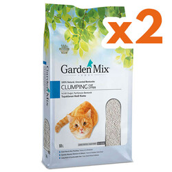 Garden Mix İnce Taneli Topaklaşan Kokusuz Doğal Kedi Kumu 10 Lt x 2 Adet - Garden Mix