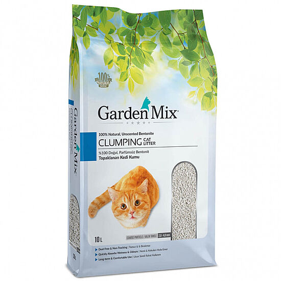 Garden Mix İnce Taneli Topaklaşan Kokusuz Doğal Kedi Kumu 10 Lt x 2 Adet - 2