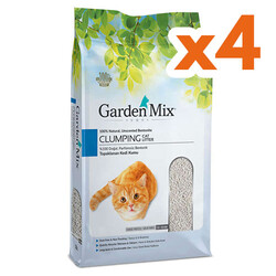 Garden Mix - Garden Mix İnce Taneli Topaklaşan Kokusuz Doğal Kedi Kumu 5 Lt x 4 Adet