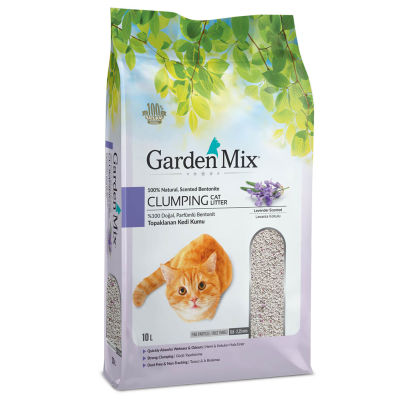 Garden Mix İnce Taneli Topaklaşan Lavantalı Doğal Kedi Kumu 10 Lt