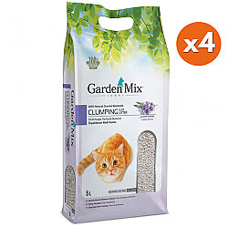 Garden Mix İnce Taneli Topaklaşan Lavantalı Doğal Kedi Kumu 5 Lt x 4 Adet - Garden Mix