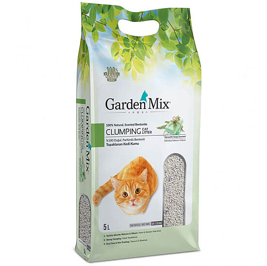 Garden Mix İnce Taneli Topaklaşan Marsilya Sabunlu Doğal Kedi Kumu 5 Lt x 4 Adet - 2