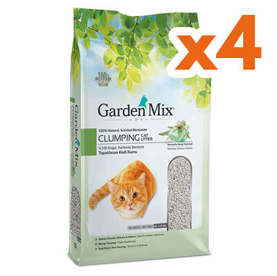 Garden Mix İnce Taneli Topaklaşan Marsilya Sabunlu Doğal Kedi Kumu 5 Lt x 4 Adet