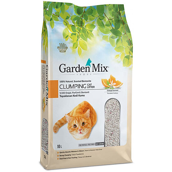 Garden Mix İnce Taneli Topaklaşan Portakallı Doğal Kedi Kumu 10 Lt - 1