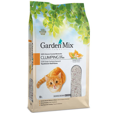 Garden Mix İnce Taneli Topaklaşan Portakallı Doğal Kedi Kumu 10 Lt