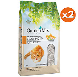 Garden Mix İnce Taneli Topaklaşan Portakallı Doğal Kedi Kumu 10 Lt x 2 Adet - Garden Mix