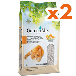 Garden Mix - Garden Mix İnce Taneli Topaklaşan Portakallı Doğal Kedi Kumu 10 Lt x 2 Adet