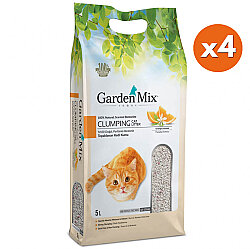 Garden Mix İnce Taneli Topaklaşan Portakallı Doğal Kedi Kumu 5 Lt x 4 Adet - Garden Mix