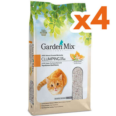 Garden Mix İnce Taneli Topaklaşan Portakallı Doğal Kedi Kumu 5 Lt x 4 Adet - 1