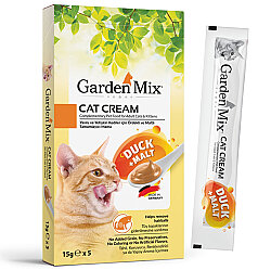 Garden Mix Ördek Malt Ek Besin ve Kedi Ödül Kreması (5 x 15 Gr) - Garden Mix