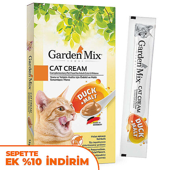 Garden Mix Ördek Malt Ek Besin ve Kedi Ödül Kreması (5 x 15 Gr) - 1