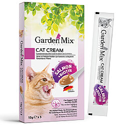 Garden Mix Somon Biotin Ek Besin ve Kedi Ödül Kreması (5 x 15 Gr) - Garden Mix