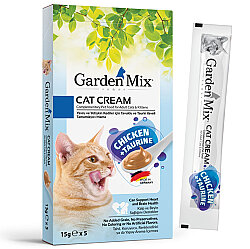 Garden Mix Tavuk Taurin Ek Besin ve Kedi Ödül Kreması (5 x 15 Gr) - Garden Mix
