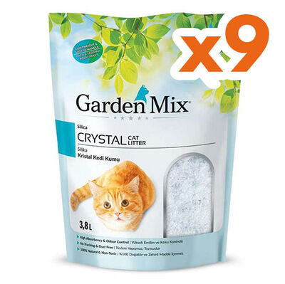 Garden Mix Kokulu Silika Kedi Kumu 3.8 Lt - (9 Adet)