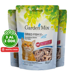 Garden Mix Dried Fish Kurutulmuş Balıklı Kedi Ödülü 60 Gr - 3 Al 2 Öde - Garden Mix