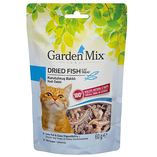 Garden Mix Dried Fish Kurutulmuş Balıklı Kedi Ödülü 60 Gr - 1