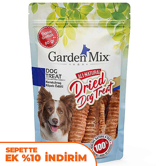 Garden Mix Kurutulmuş Dana Gırtlak Köpek Ödülü 80 Gr - 1