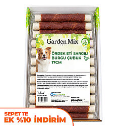 Garden Mix Ördek Sargılı Burgu Çubuk Köpek Ödülü 1,5 Kg - 17 Cm - Garden Mix