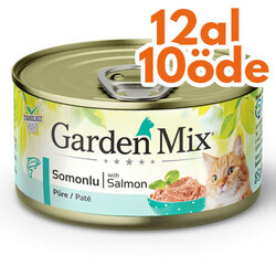 Garden Mix - Garden Mix Pate Tahılsız Somonlu Kedi Konservesi 85 Gr - 12 Al 10 Öde