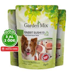 Garden Mix Rabbit Sushi Tavşan Sushi Köpek Ödülü 75 Gr - 3 Al 2 Öde - 1