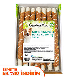 Garden Mix Somon Sargılı Burgu Çubuk Köpek Ödülü 1,5 Kg - 28 Cm - Garden Mix