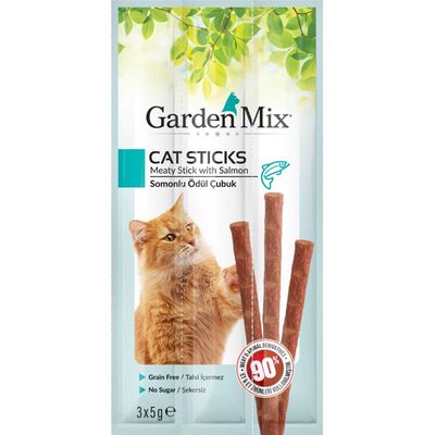 Garden Mix Somonlu Tahılsız Kedi Stick Ödül 3x5 Gr