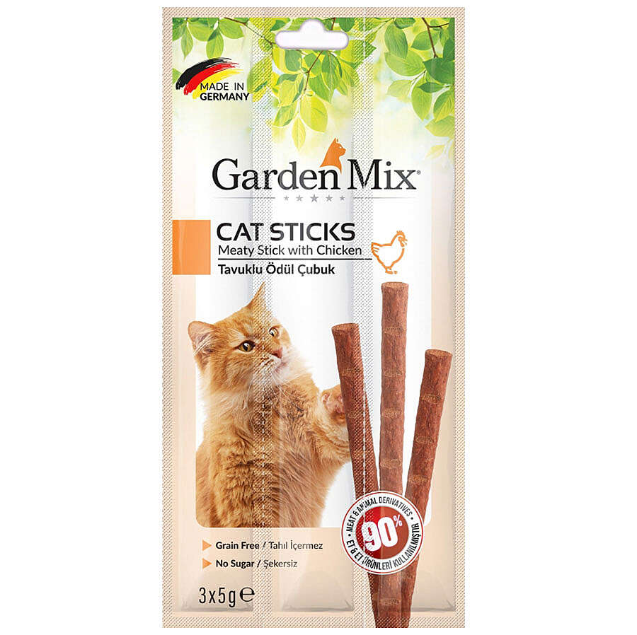 Garden Mix Tavuk Etli Tahılsız Kedi Stick Ödül 3x5 Gr