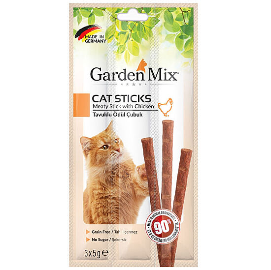 Garden Mix Tavuk Etli Tahılsız Kedi Stick Ödül 3x5 Gr - 1