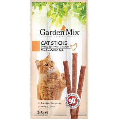 Garden Mix Tavuk Etli Tahılsız Kedi Stick Ödül 3x5 Gr