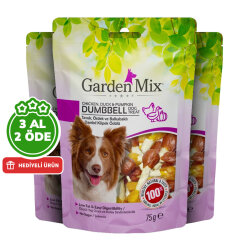 Garden Mix Tavuk Ördek ve Balkabaklı Dambıl Köpek Ödülü 75 Gr - 3 Al 2 Öde - Garden Mix