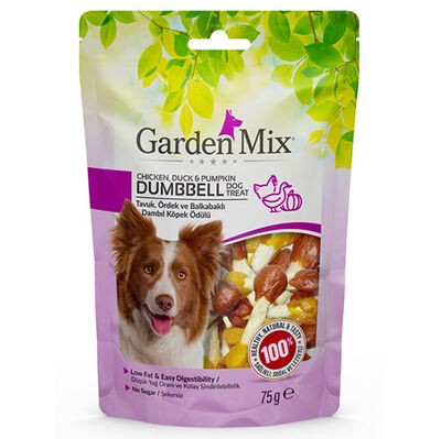Garden Mix Tavuk Ördek ve Balkabaklı Dambıl Köpek Ödülü 75 Gr