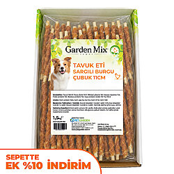 Garden Mix Tavuk Sargılı Burgu Çubuk Köpek Ödülü 1,5 Kg - 11 Cm - Garden Mix