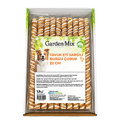 Garden Mix Tavuk Sargılı Burgu Çubuk Köpek Ödülü 1,5 Kg - 22 Cm - 2