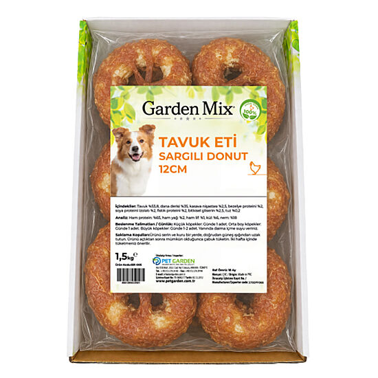 Garden Mix Tavuk Sargılı Donut Köpek Ödülü 1,5 Kg - 12 Cm - 2