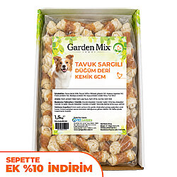 Garden Mix Tavuk Sargılı Düğüm Deri Kemik Köpek Ödülü 1,5 Kg - 6 Cm - Garden Mix